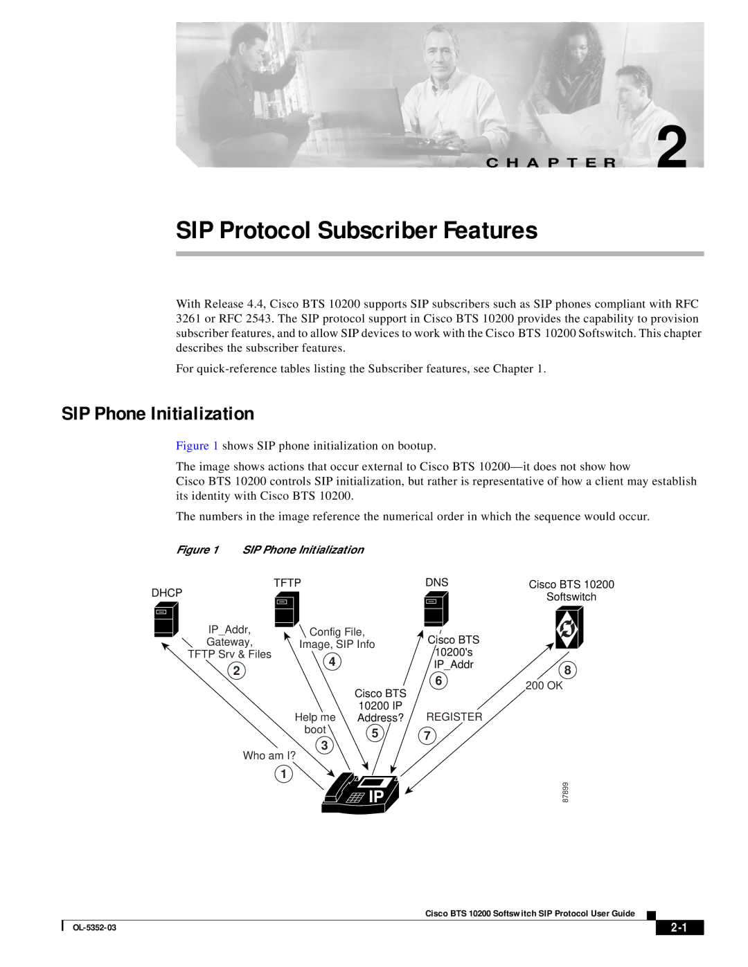 Cisco Systems BTS 10200 manual SIP Protocol Subscriber Features, SIP Phone Initialization 