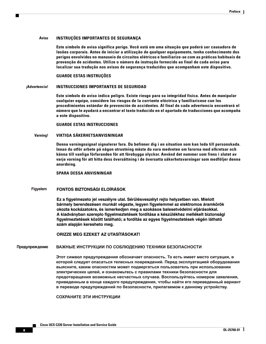 Cisco Systems UCSSP6C220E, UCUCSEZC220M3S, UCSRAID9266CV, 9266CV-8i manual Guarde Estas Instruções 