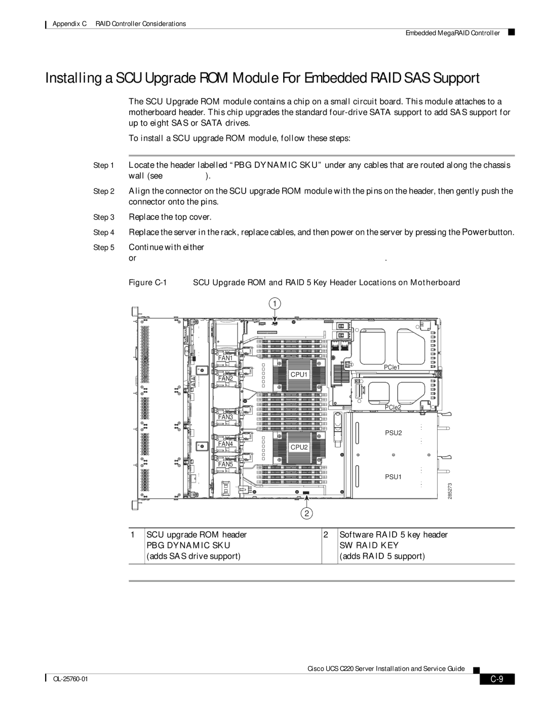 Cisco Systems UCUCSEZC220M3S, UCSSP6C220E, UCSRAID9266CV, 9266CV-8i manual Adds RAID 5 support 