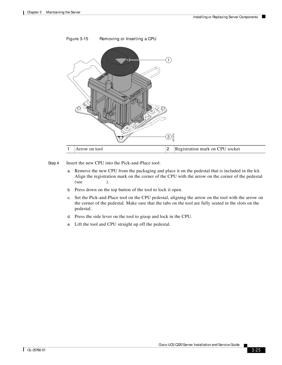 Cisco Systems UCSSP6C220E, UCUCSEZC220M3S, UCSRAID9266CV, 9266CV-8i manual Removing or Inserting a CPU 