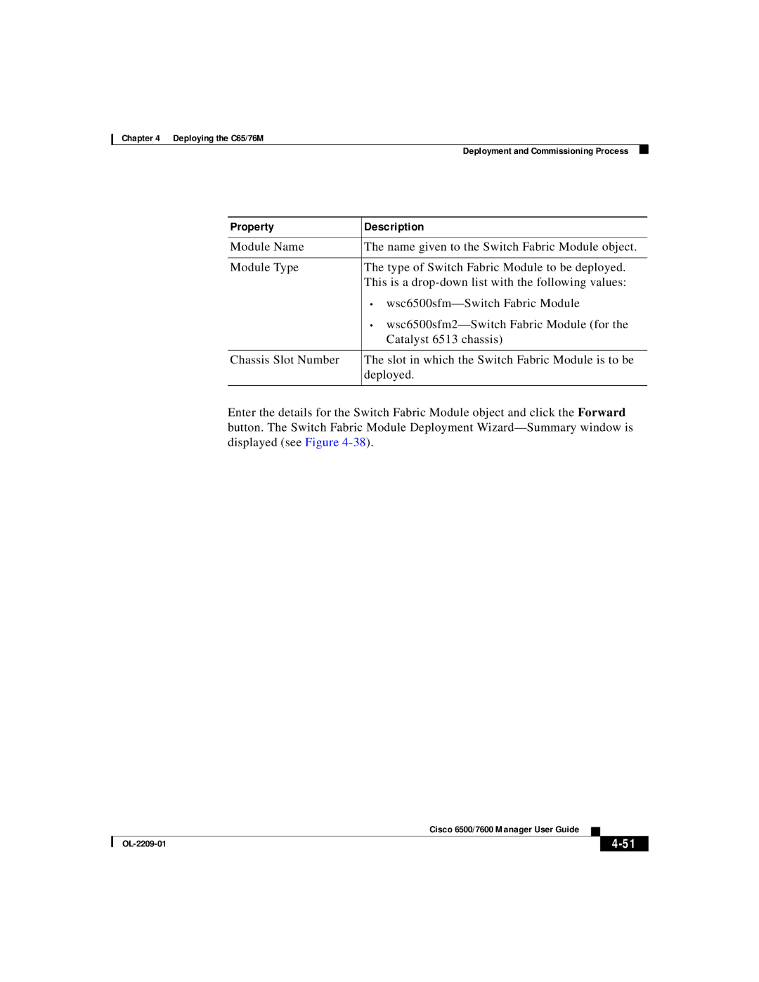 Cisco Systems 76M, C65 manual Property Description 