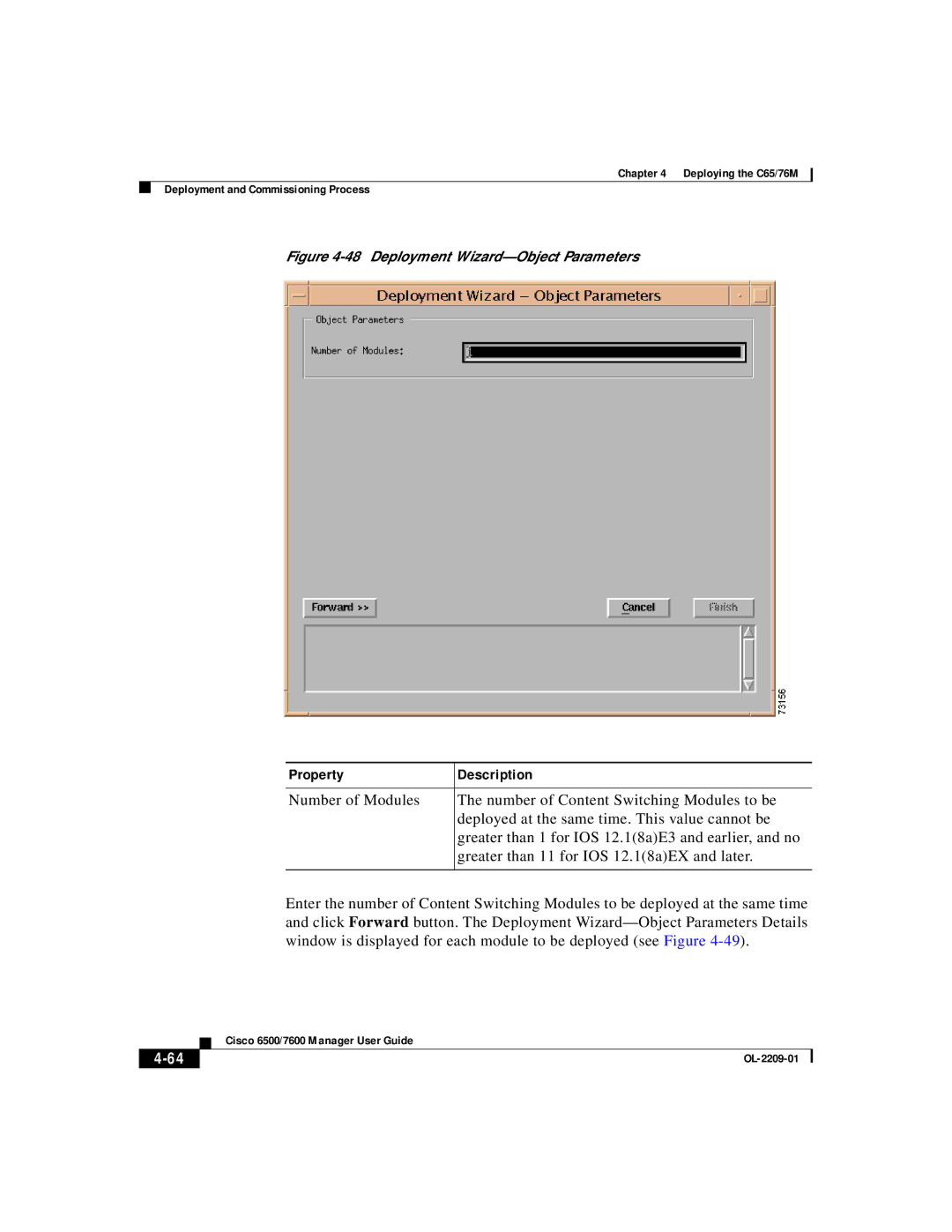 Cisco Systems C65, 76M manual Deployment Wizard-Object Parameters 