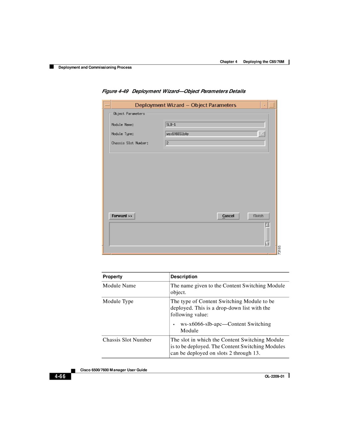 Cisco Systems C65, 76M manual Deployment Wizard-Object Parameters Details 