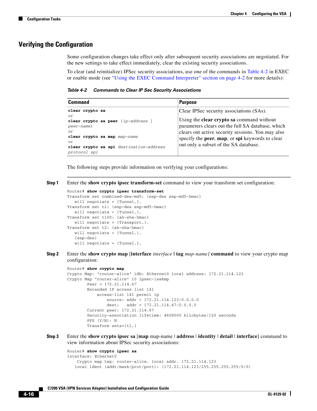 Cisco Systems C7200 manual Verifying the Configuration 