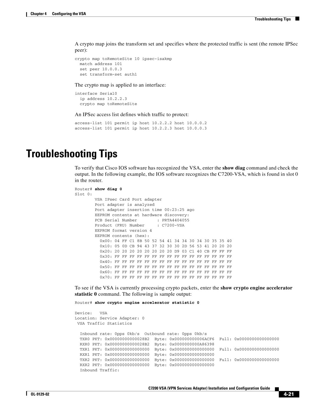 Cisco Systems C7200 manual Troubleshooting Tips, Router# show diag 