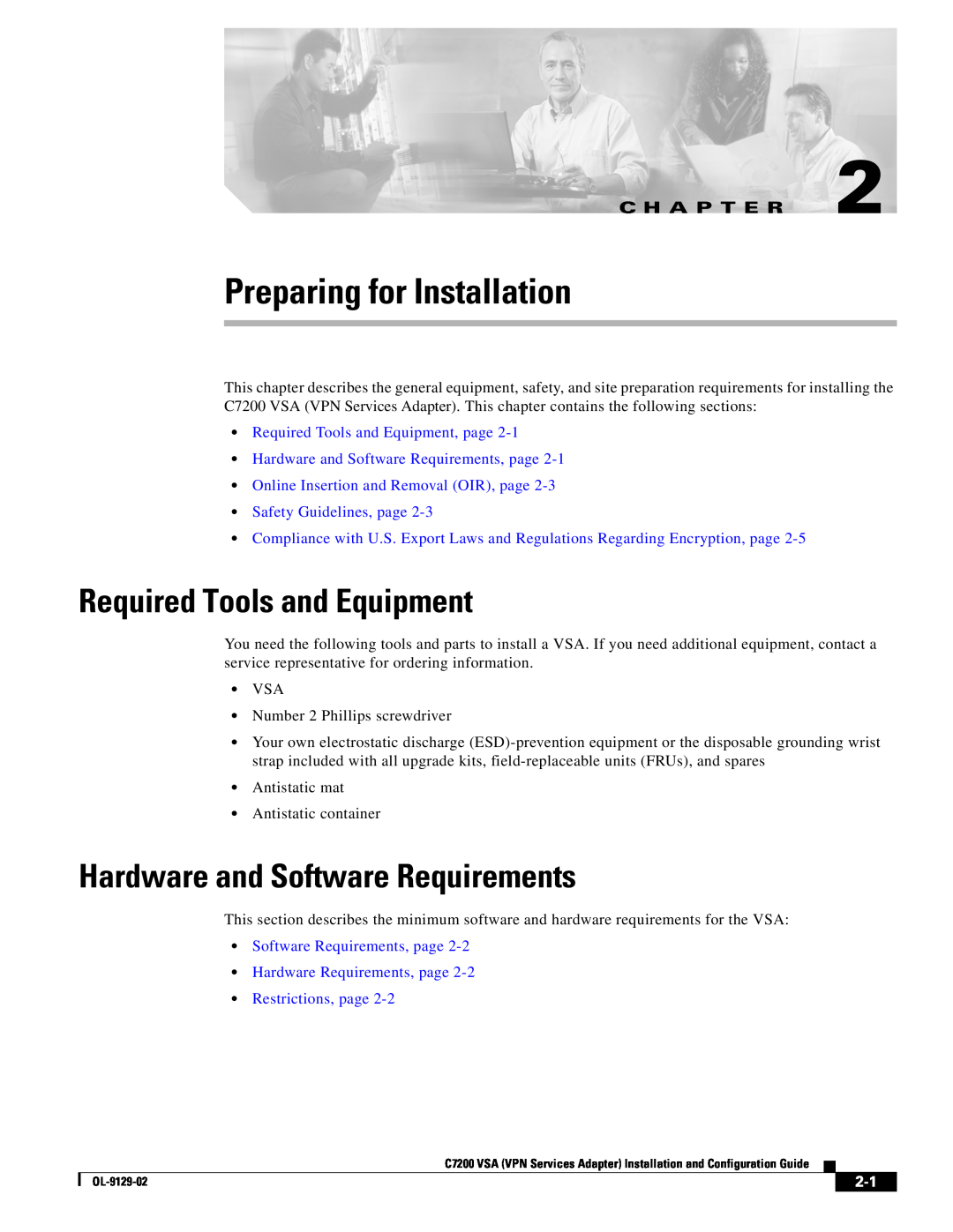 Cisco Systems C7200 manual Preparing for Installation, Required Tools and Equipment, Hardware and Software Requirements 