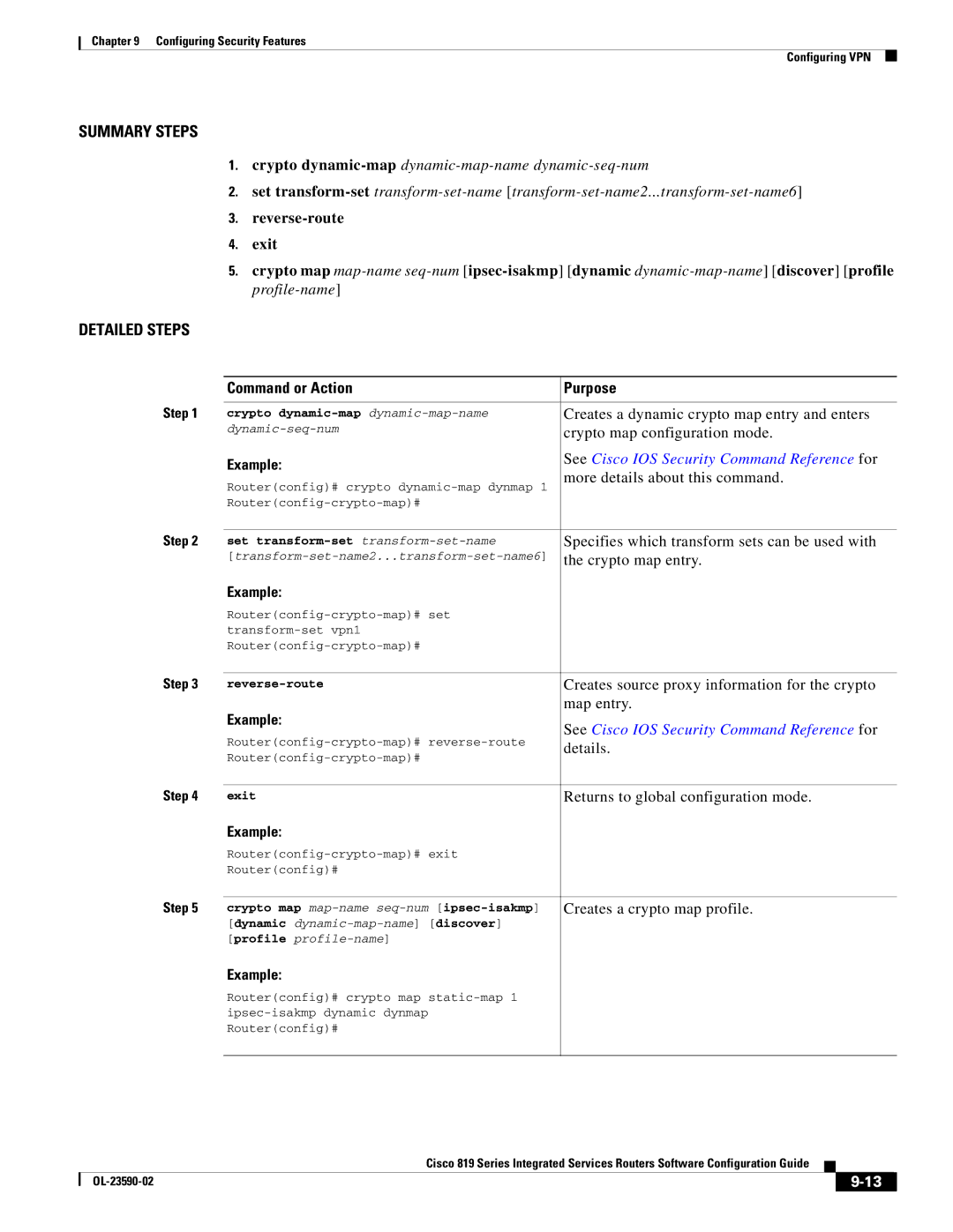 Cisco Systems C819HG4GVK9, C819GUK9 manual See Cisco IOS Security Command Reference for 