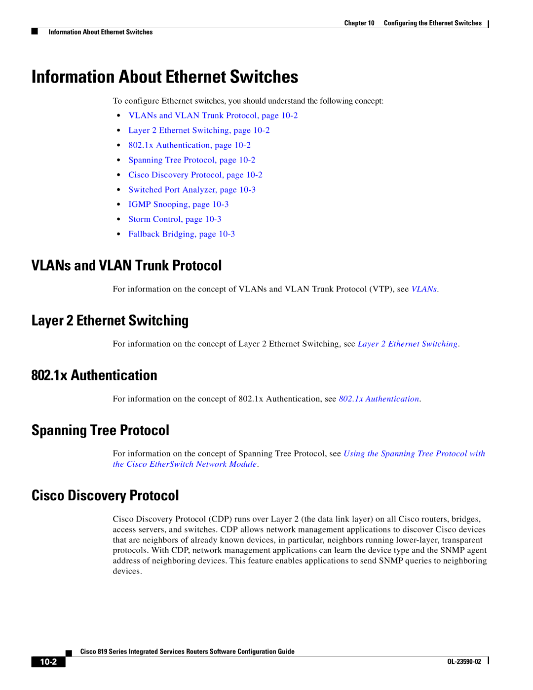 Cisco Systems C819GUK9, C819HG4GVK9 manual Information About Ethernet Switches 