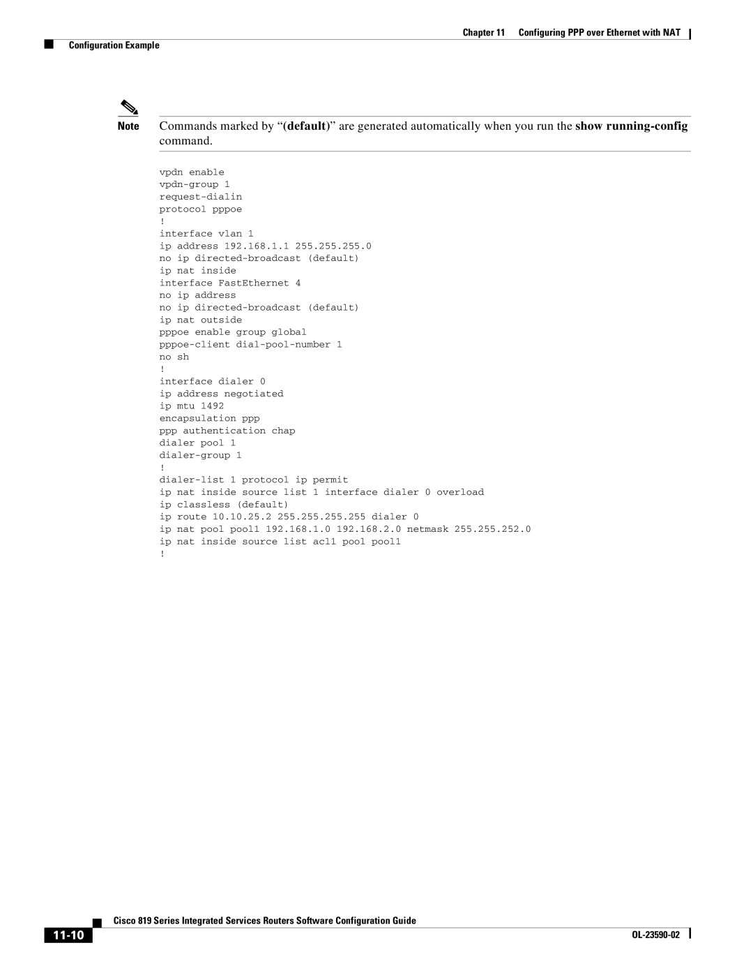 Cisco Systems C819GUK9, C819HG4GVK9 manual 11-10 