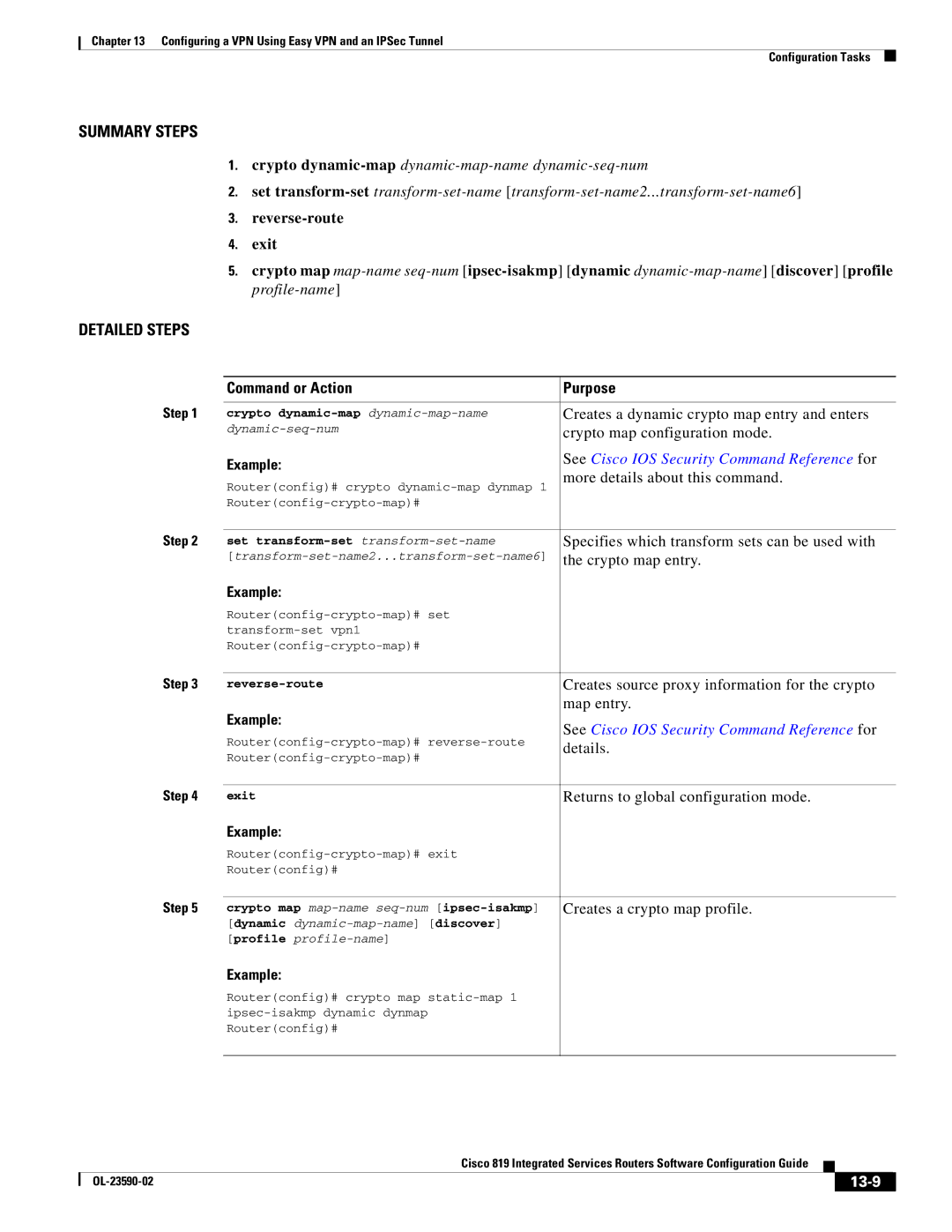 Cisco Systems C819HG4GVK9, C819GUK9 manual 13-9 