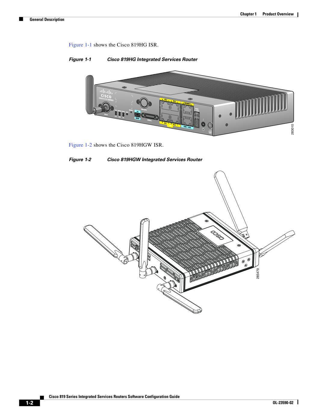Cisco Systems C819GUK9 1 Cisco 819HG Integrated Services Router, 2 Cisco 819HGW Integrated Services Router, OL-23590-02 