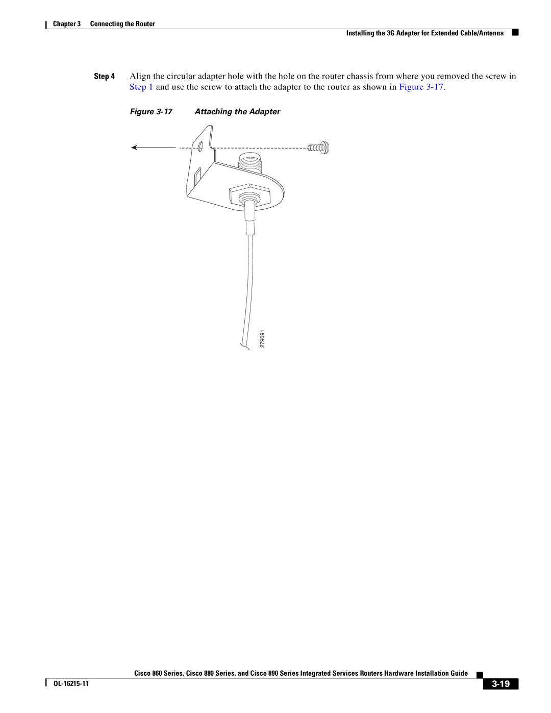 Cisco Systems C892FSPK9 manual Attaching the Adapter 