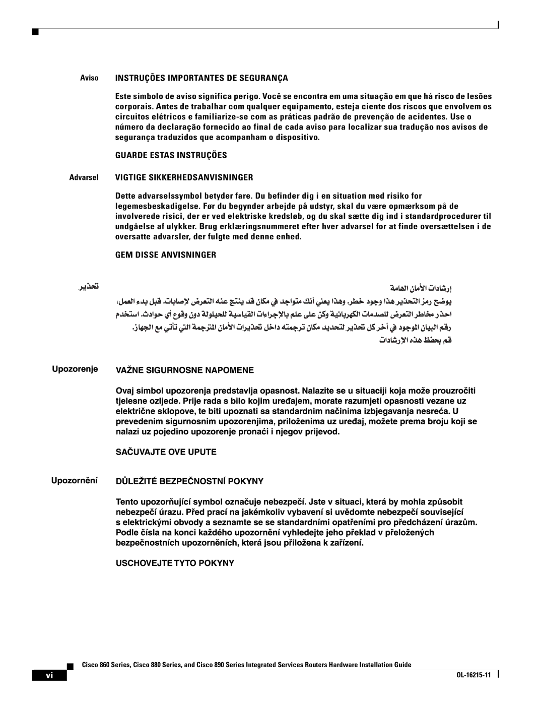 Cisco Systems C892FSPK9 manual GEM Disse Anvisninger 