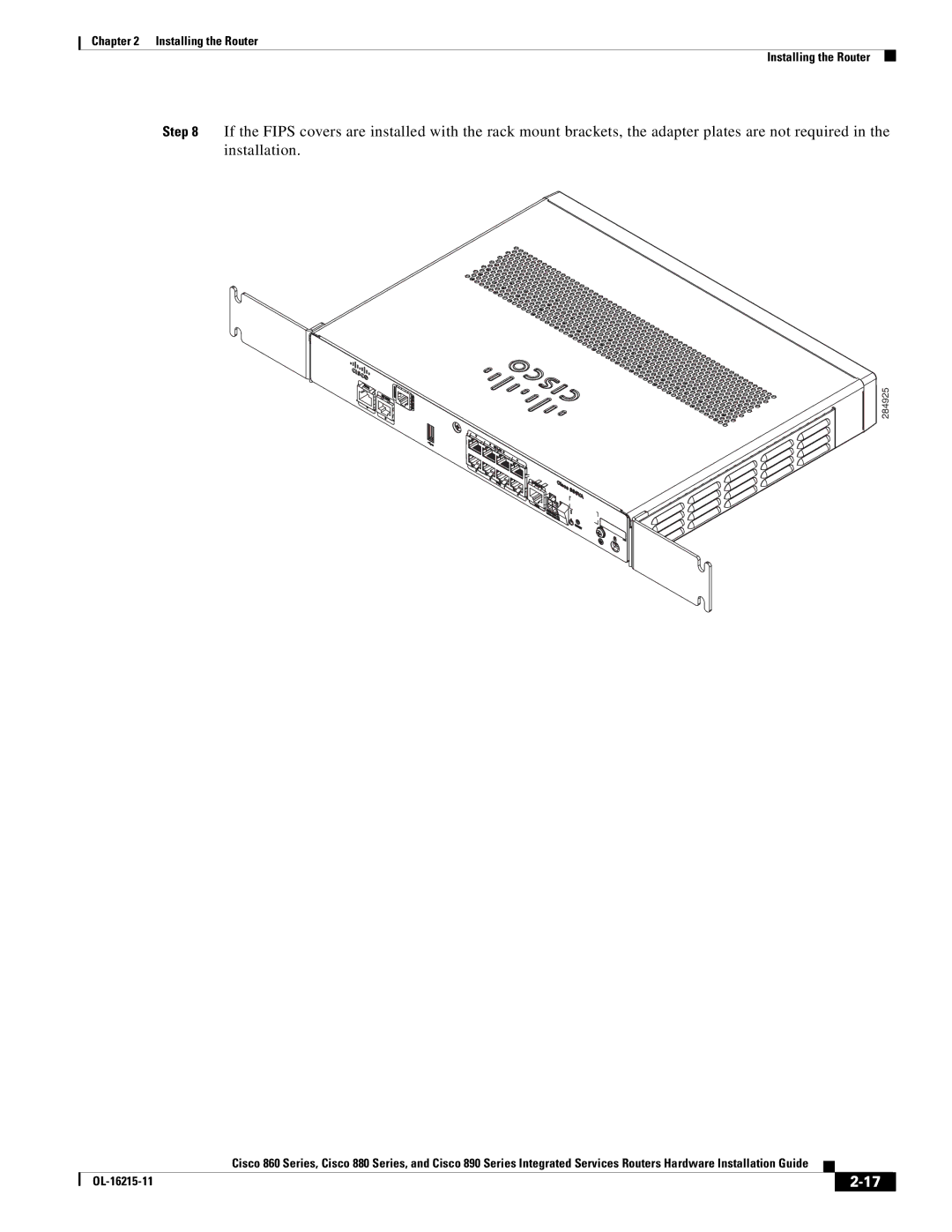 Cisco Systems C892FSPK9 manual 284925 