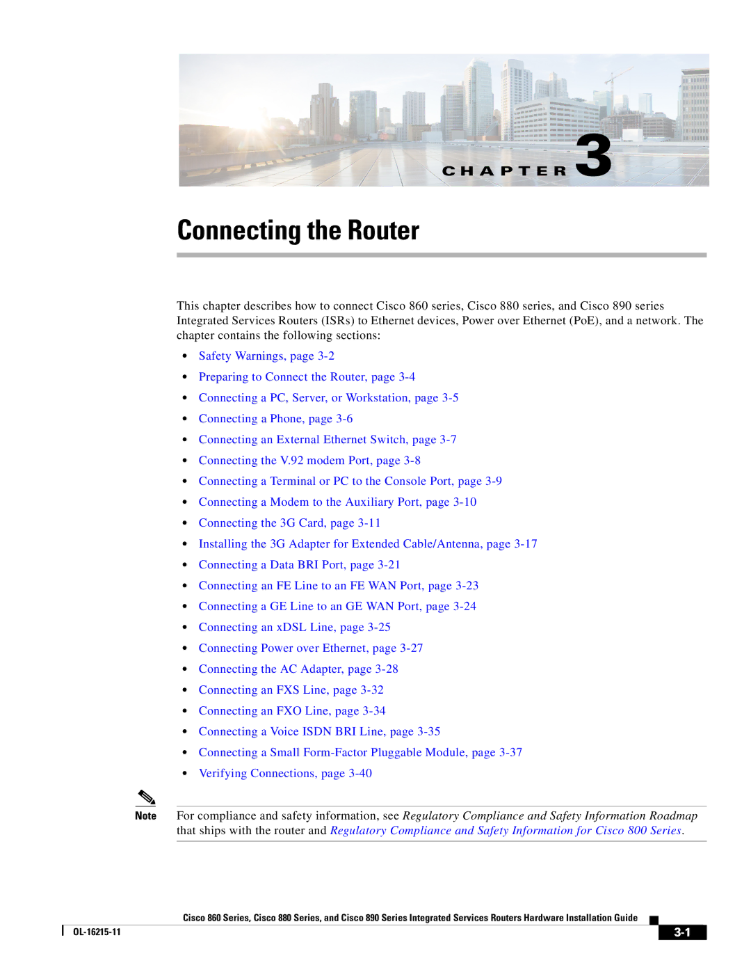 Cisco Systems C892FSPK9 manual Connecting the Router 