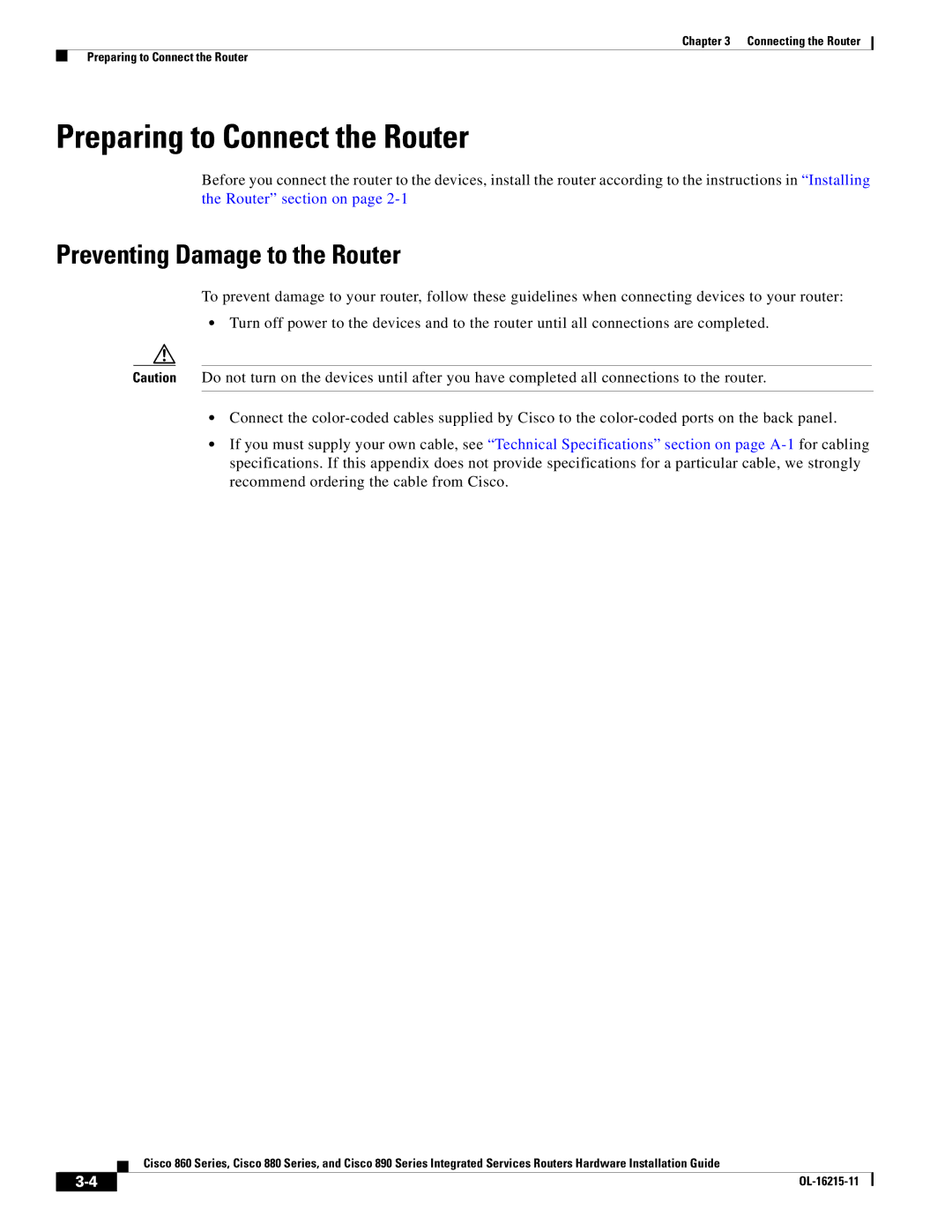 Cisco Systems C892FSPK9 manual Preparing to Connect the Router, Preventing Damage to the Router 