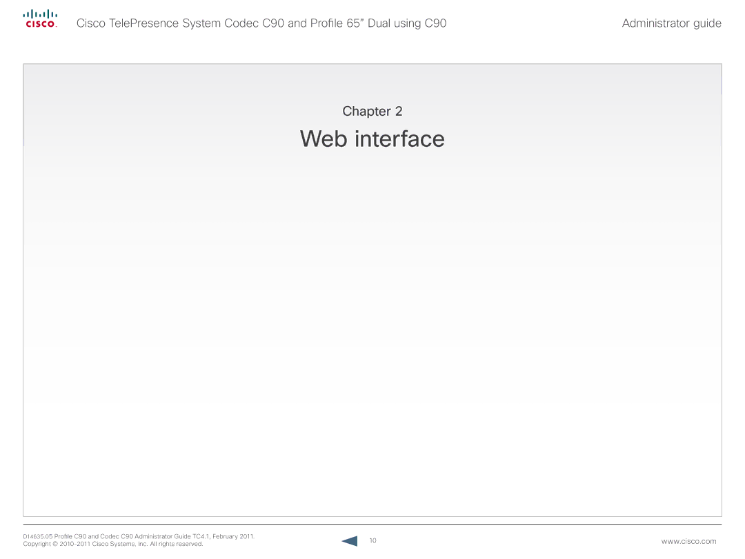 Cisco Systems C90 manual Web interface 