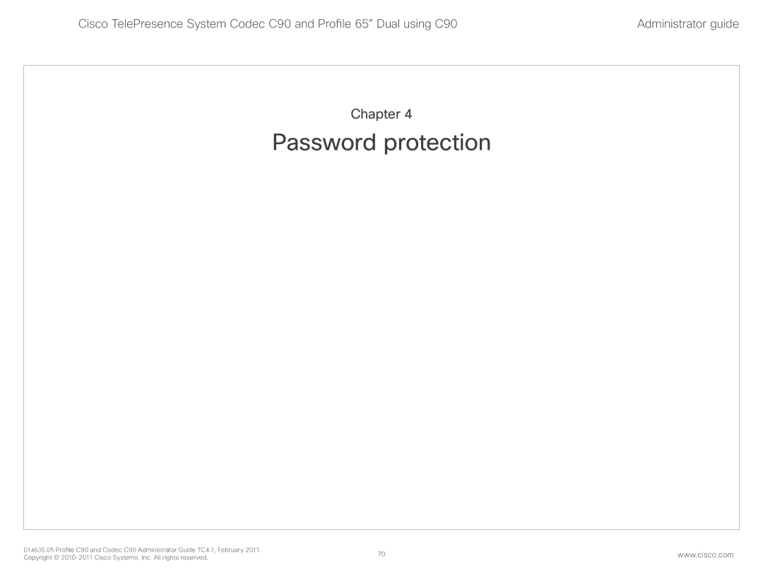 Cisco Systems C90 manual Password protection 