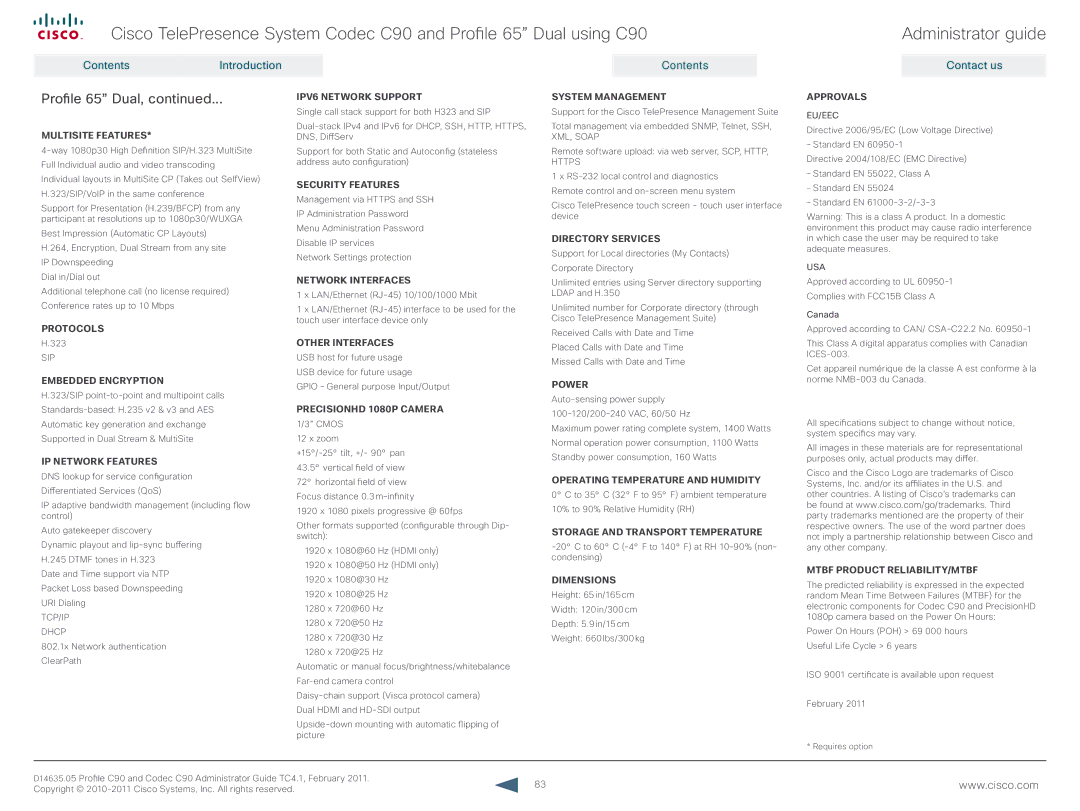 Cisco Systems C90 manual System Management Approvals 