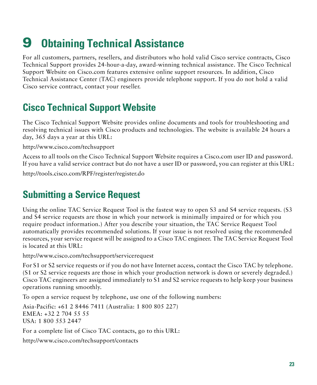 Cisco Systems CATALYST 2950 Obtaining Technical Assistance, Cisco Technical Support Website, Submitting a Service Request 