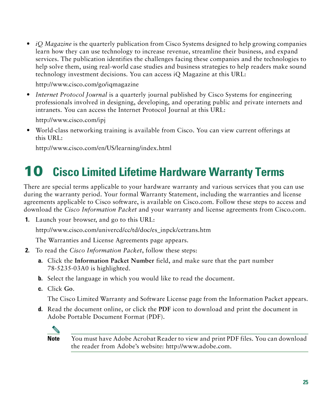 Cisco Systems CATALYST 2950 manual Cisco Limited Lifetime Hardware Warranty Terms 