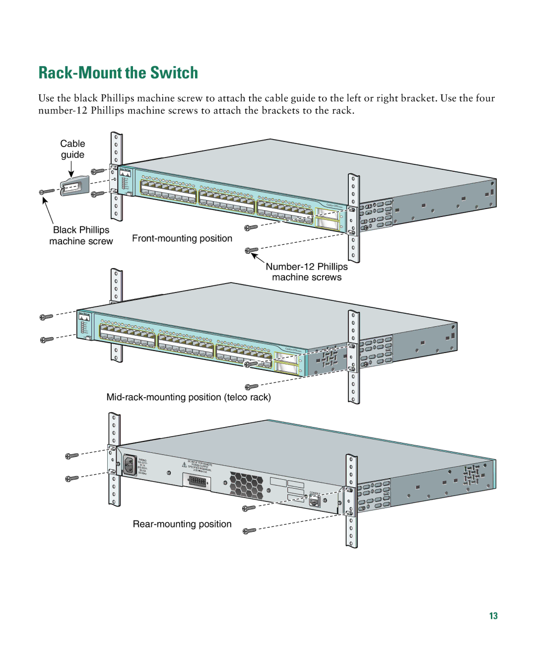 Cisco Systems CATALYST 2950 manual Rack-Mount the Switch 