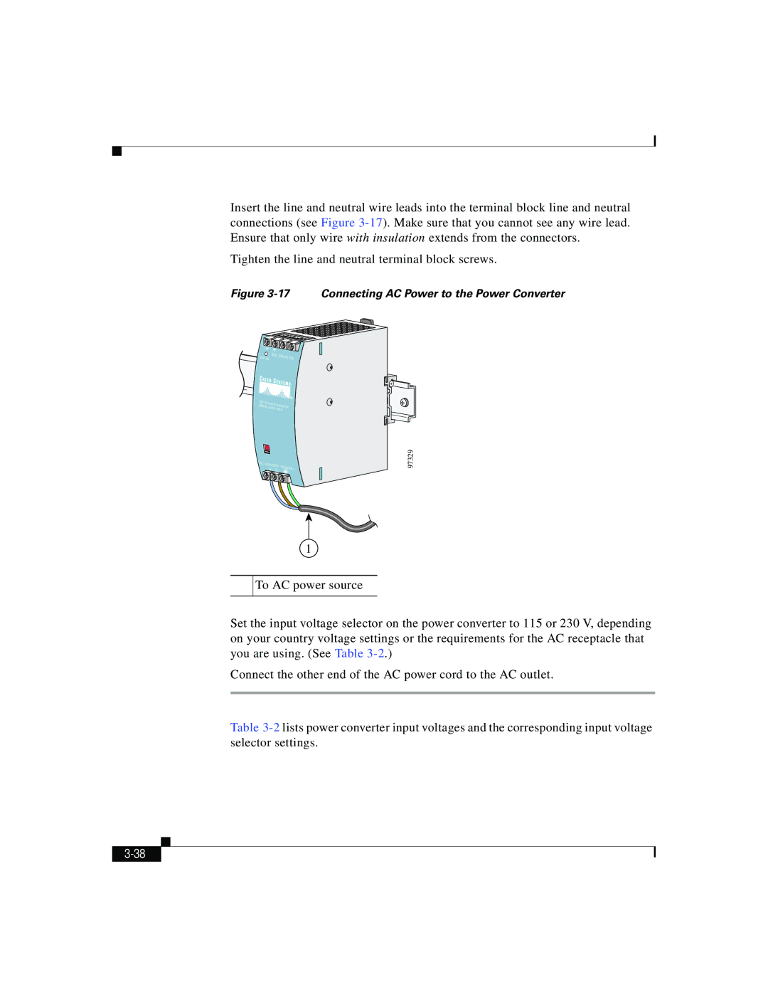 Cisco Systems Catalyst 2955 manual Connecting AC Power to the Power Converter 