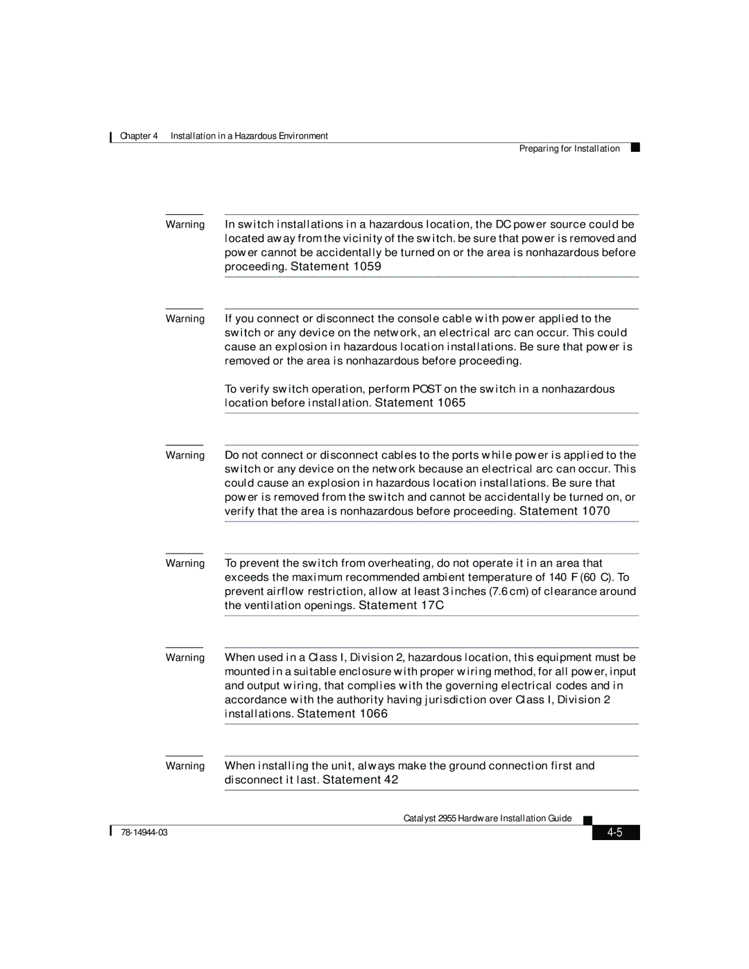 Cisco Systems Catalyst 2955 manual 78-14944-03 