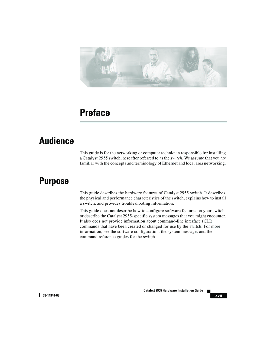 Cisco Systems Catalyst 2955 manual Audience, Purpose 