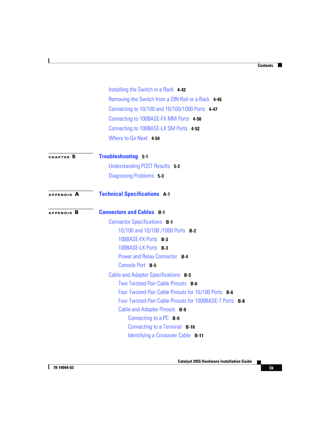 Cisco Systems Catalyst 2955 manual Troubleshooting 