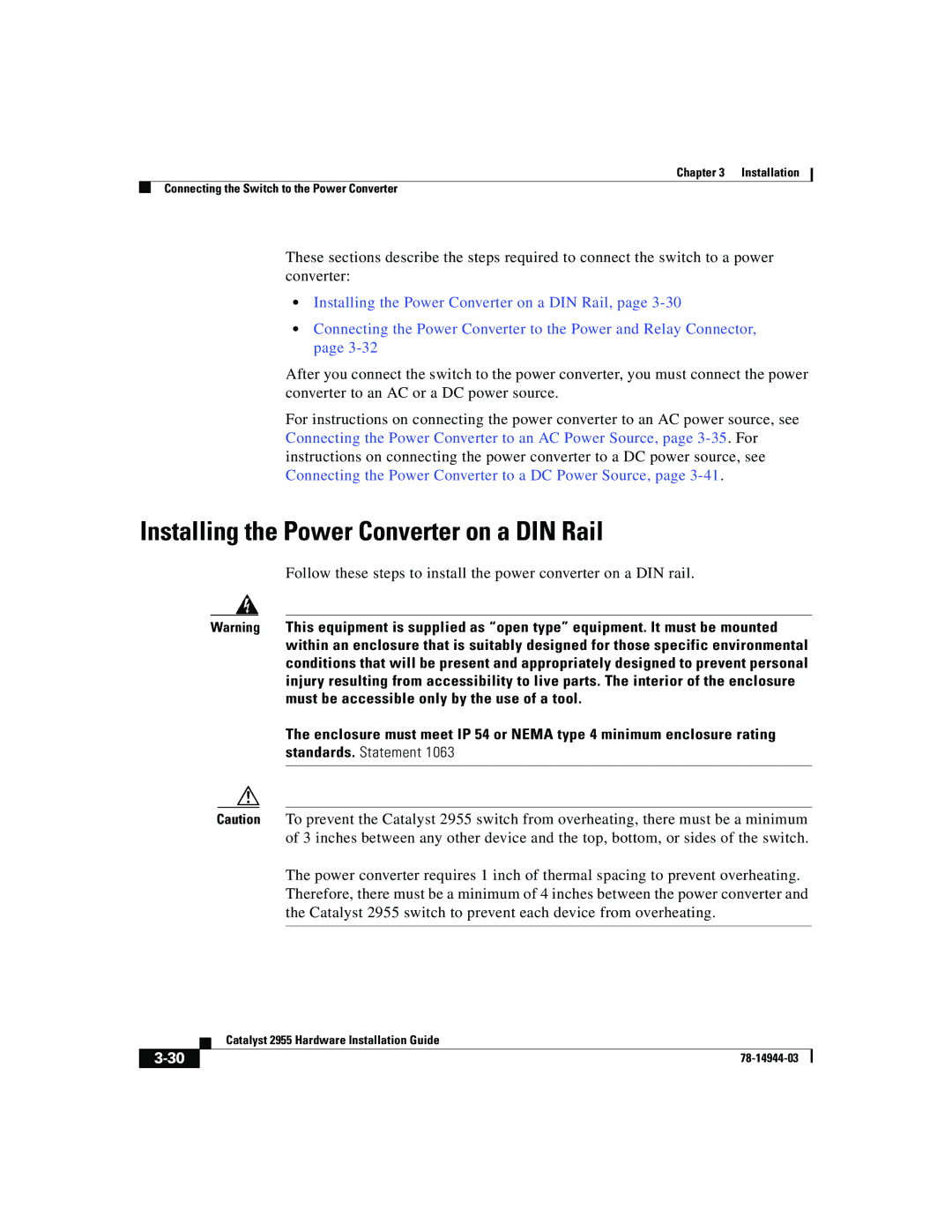 Cisco Systems Catalyst 2955 manual Installing the Power Converter on a DIN Rail 