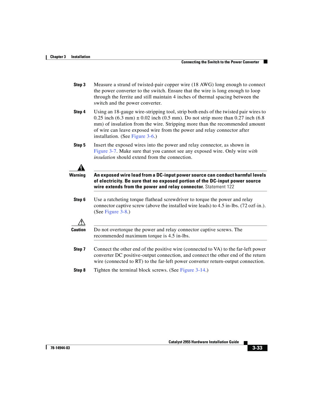 Cisco Systems Catalyst 2955 manual Installation Connecting the Switch to the Power Converter 