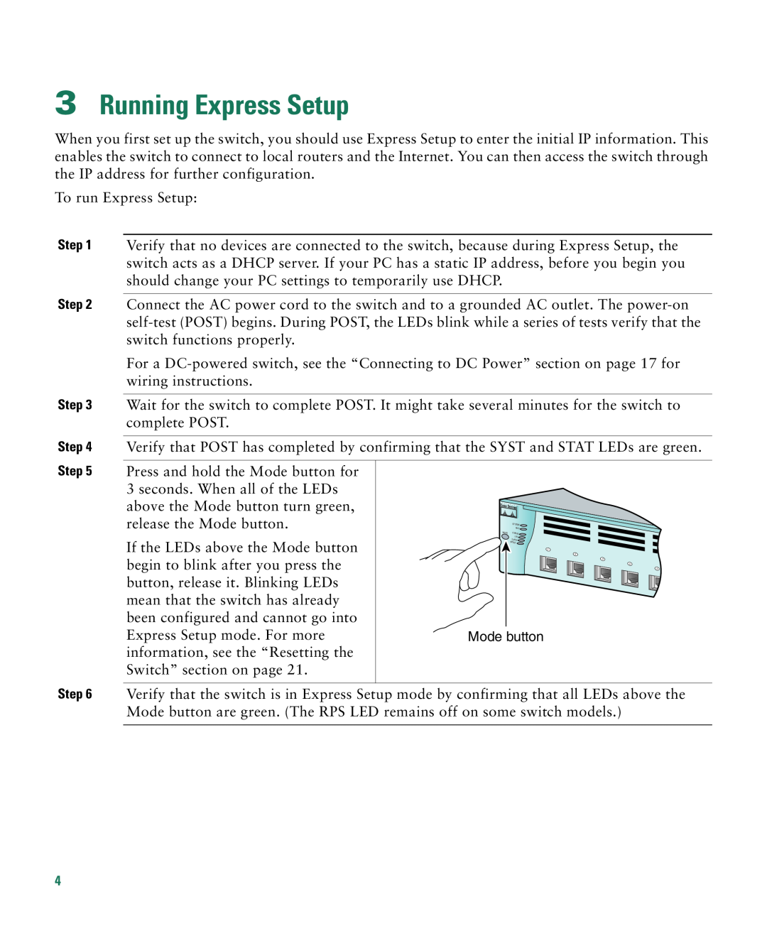 Cisco Systems Catalyst 3550 warranty Running Express Setup 