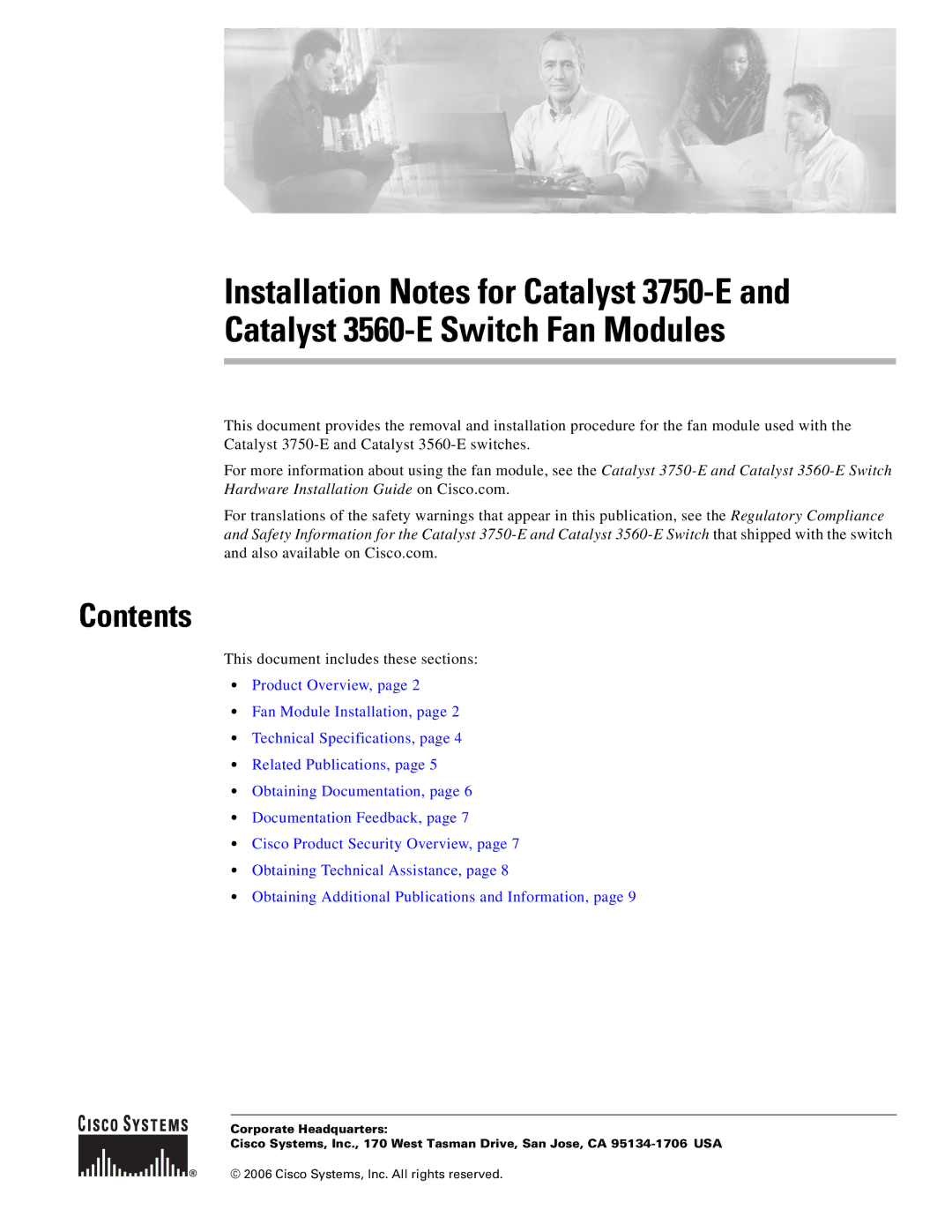 Cisco Systems Catalyst 3560-E technical specifications Contents 