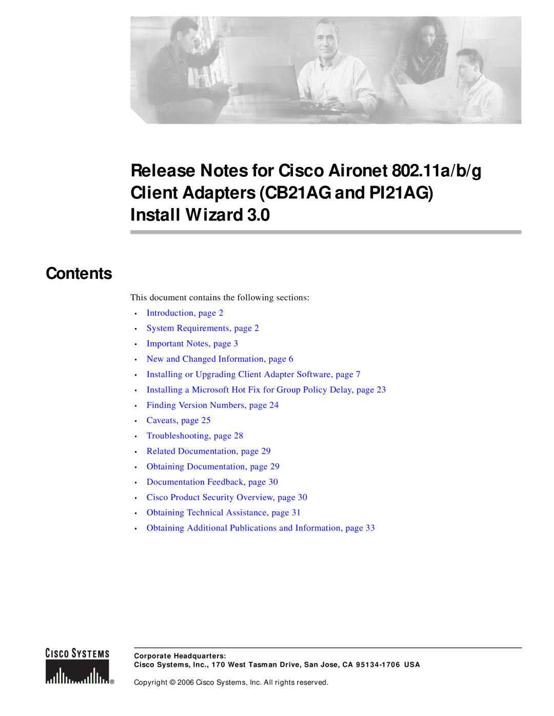 Cisco Systems CB21AG and PI21AG manual Contents 