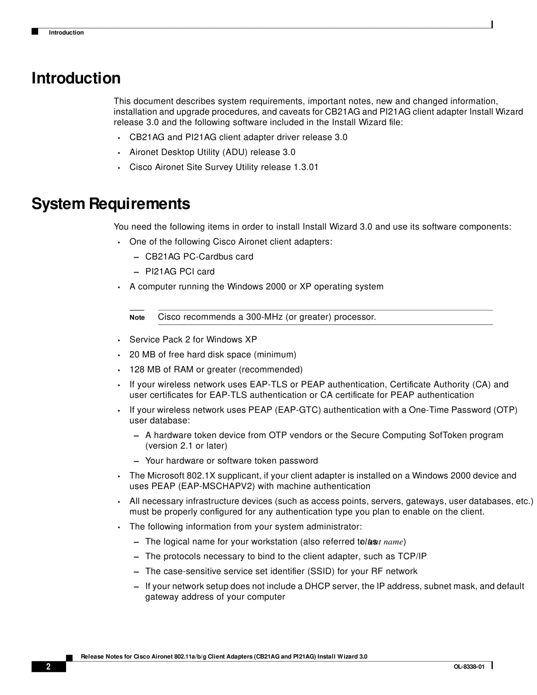 Cisco Systems CB21AG and PI21AG manual Introduction, System Requirements 