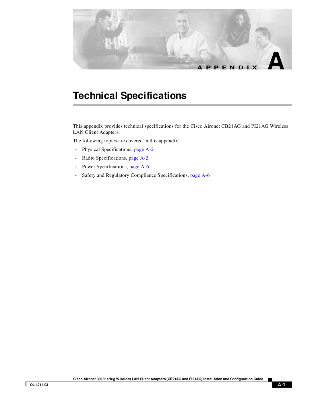 Cisco Systems CB21AG manual Technical Specifications 