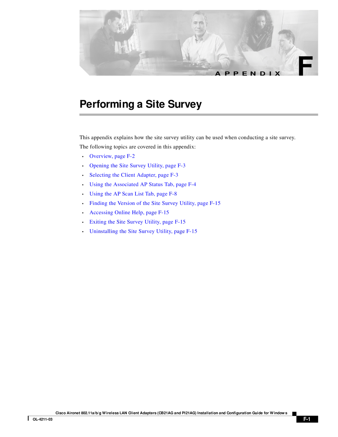 Cisco Systems CB21AG manual Performing a Site Survey 