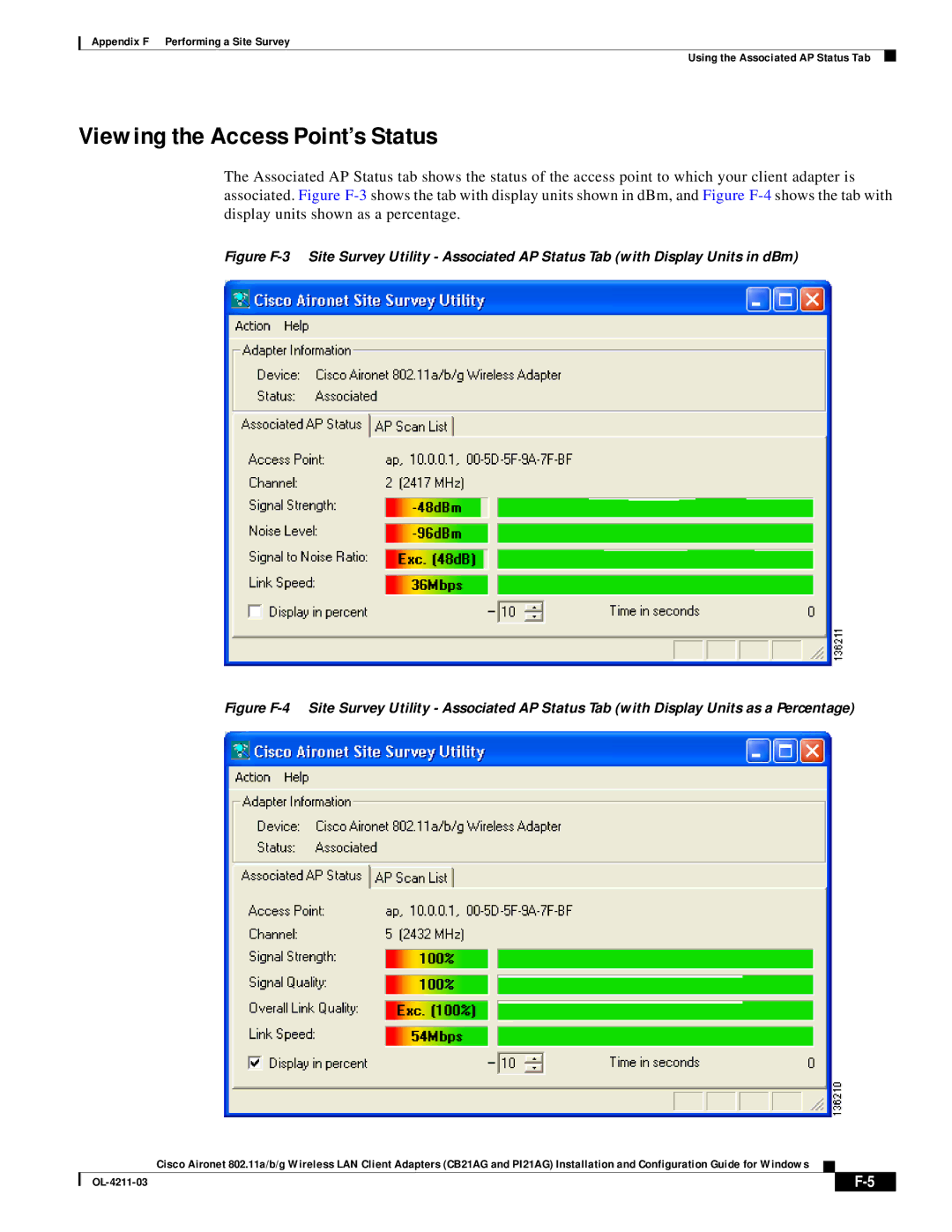 Cisco Systems CB21AG manual Viewing the Access Point’s Status 