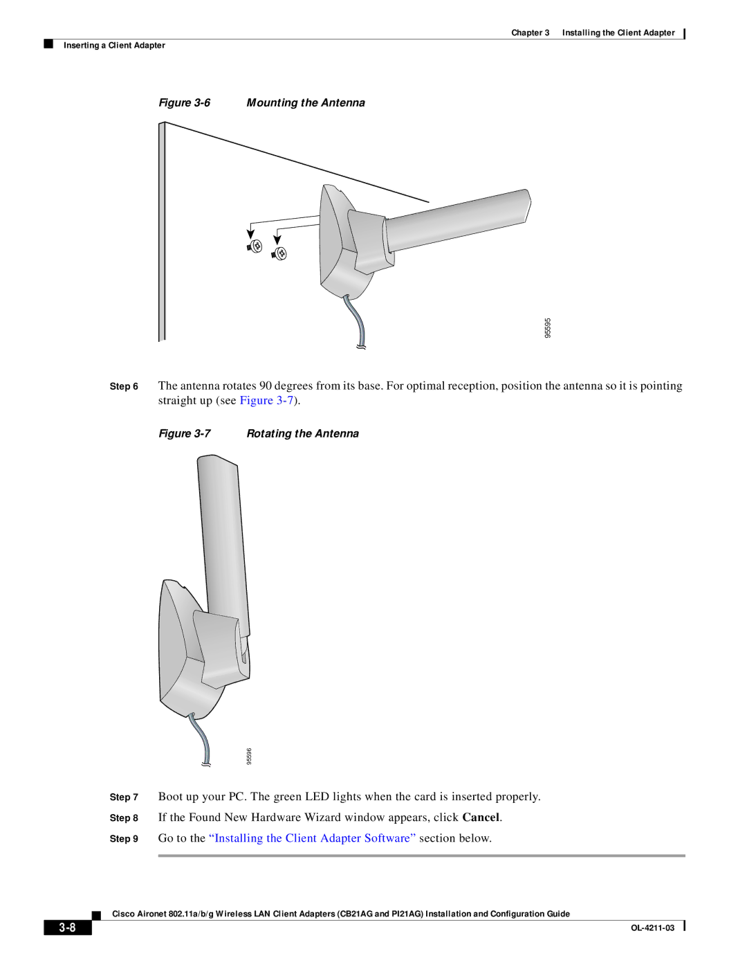 Cisco Systems CB21AG manual Mounting the Antenna 