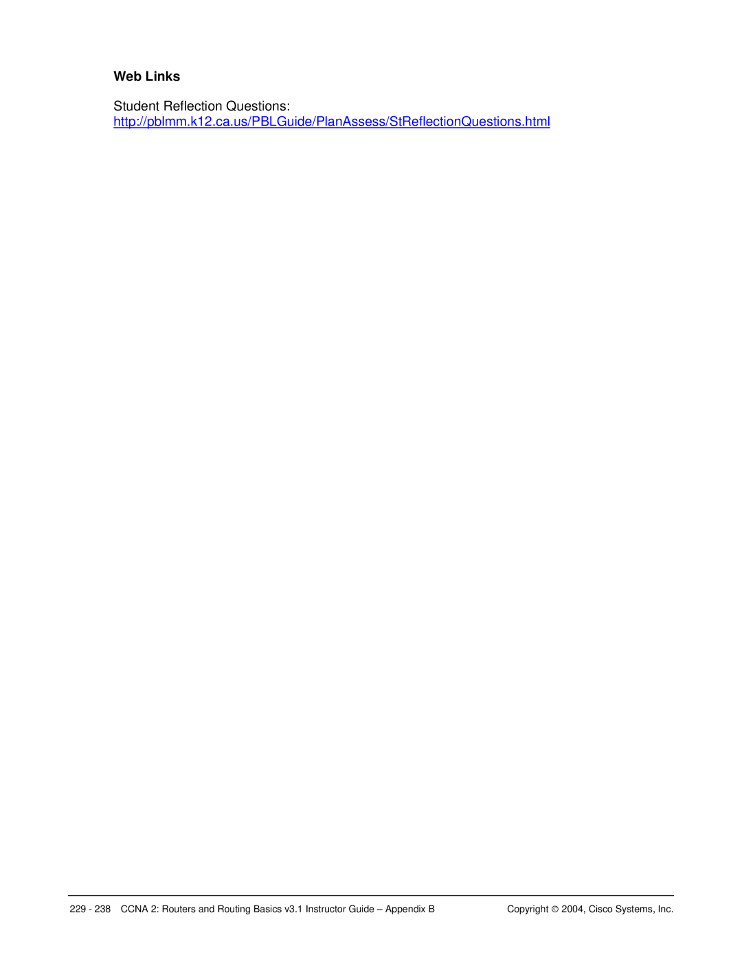 Cisco Systems CCNA 2 manual Web Links 