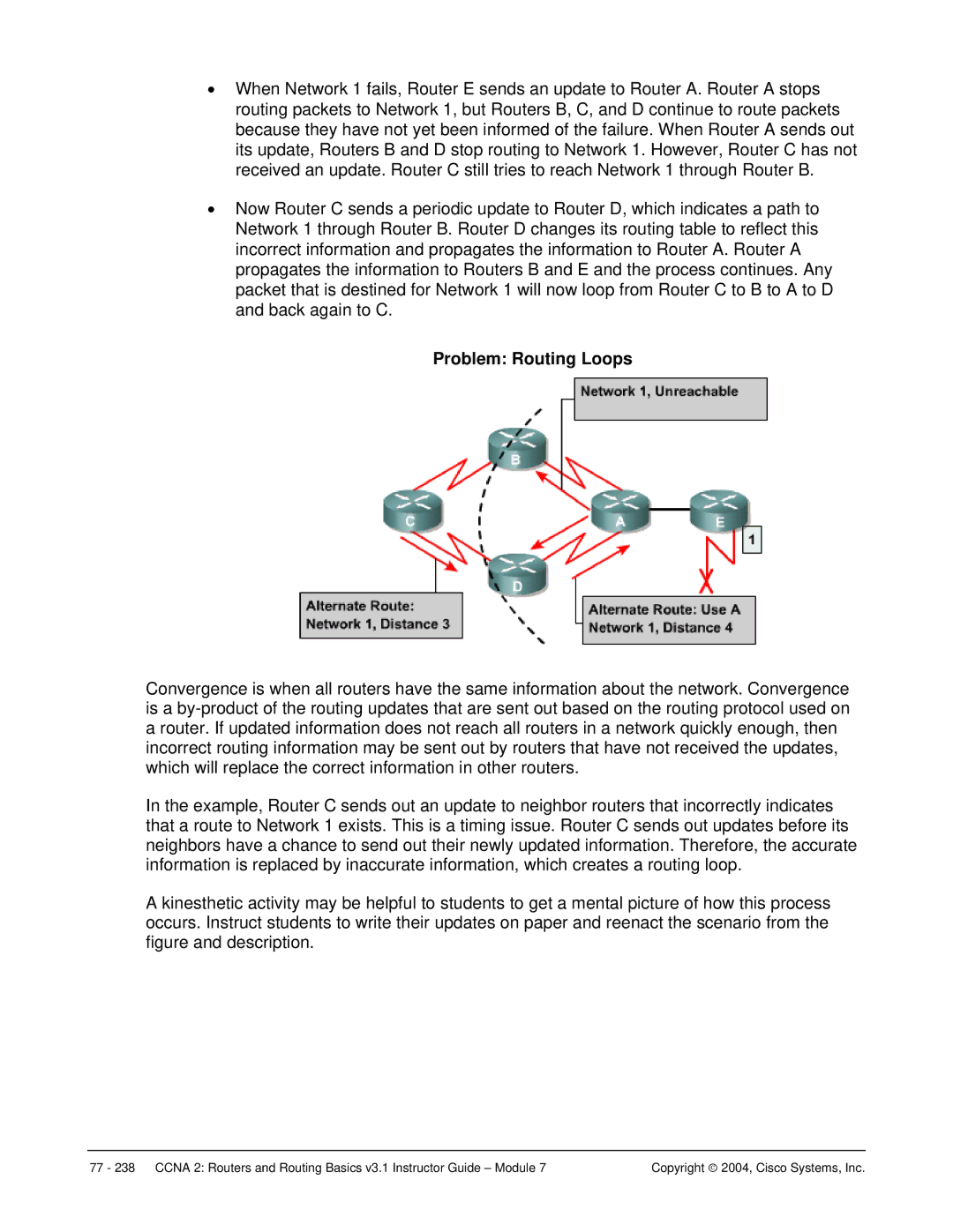 Cisco Systems CCNA 2 manual Problem Routing Loops 