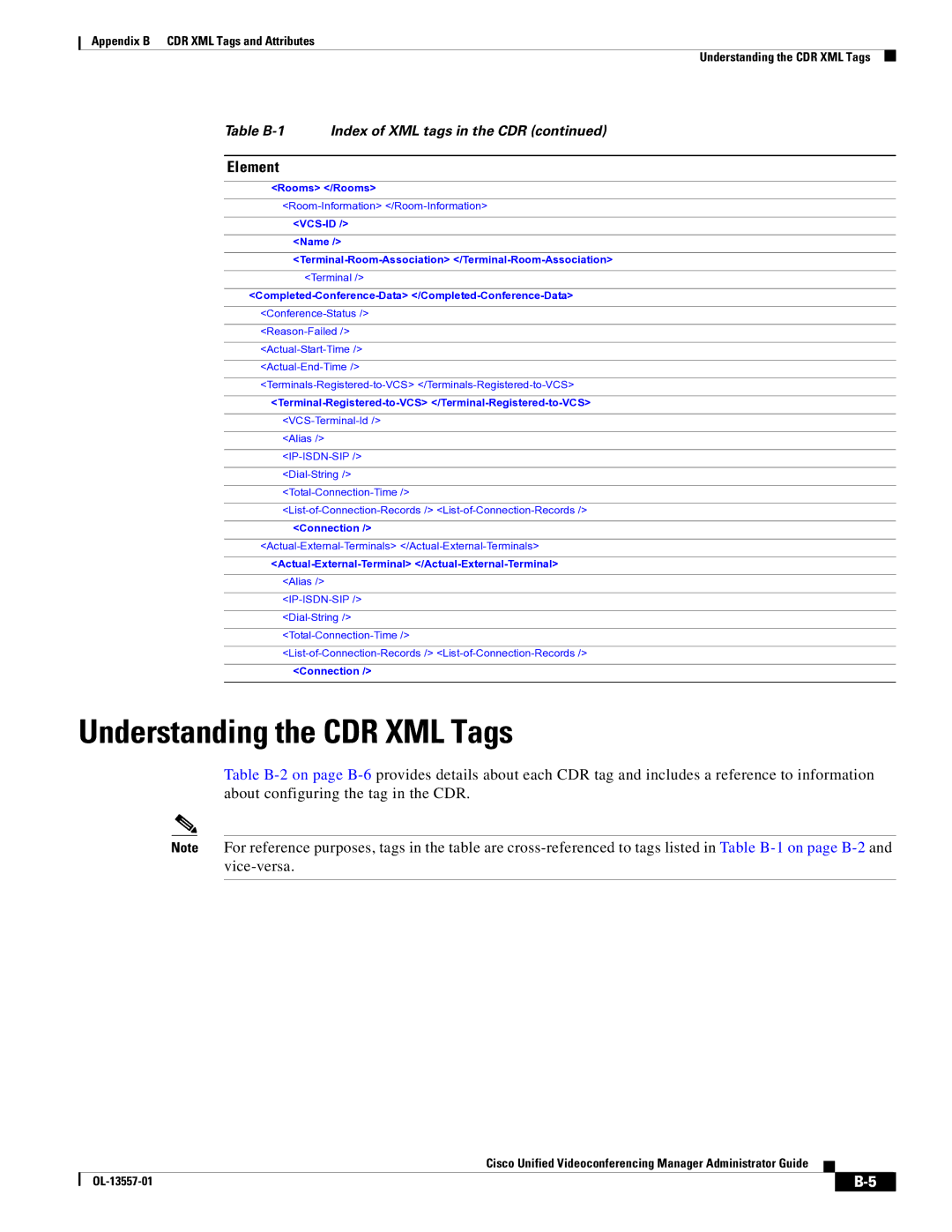 Cisco Systems appendix Understanding the CDR XML Tags 