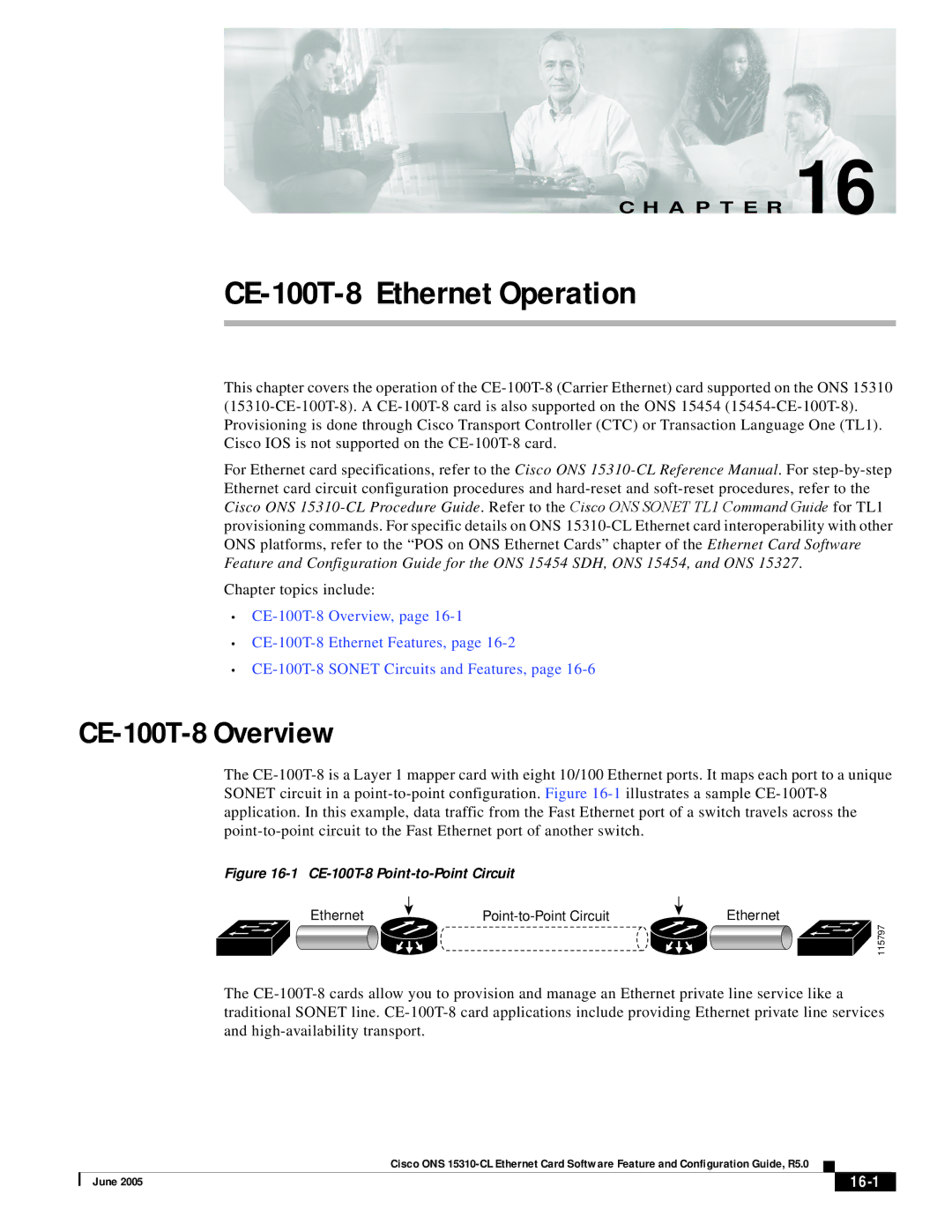 Cisco Systems specifications CE-100T-8 Overview, 16-1 