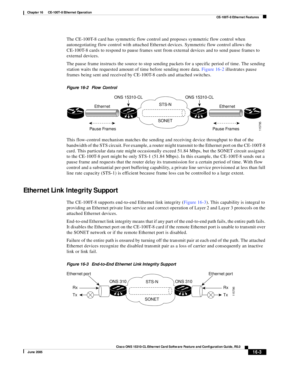 Cisco Systems CE-100T-8 specifications Ethernet Link Integrity Support, 16-3 