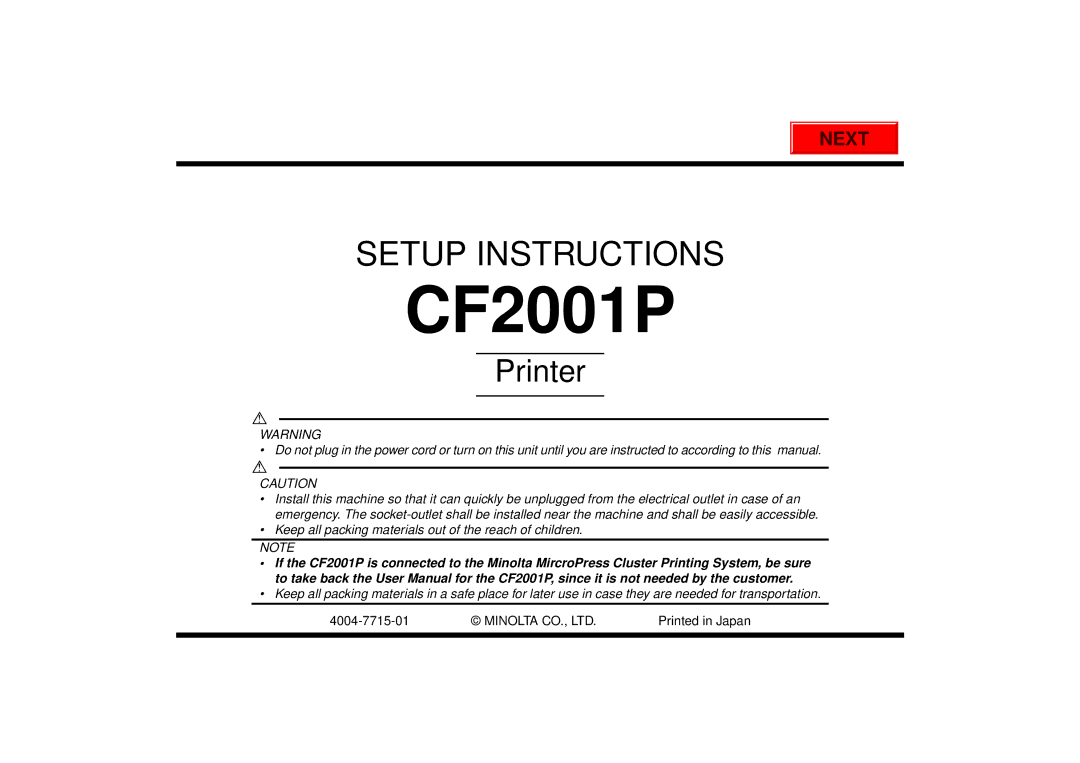 Cisco Systems CF2001P user manual 