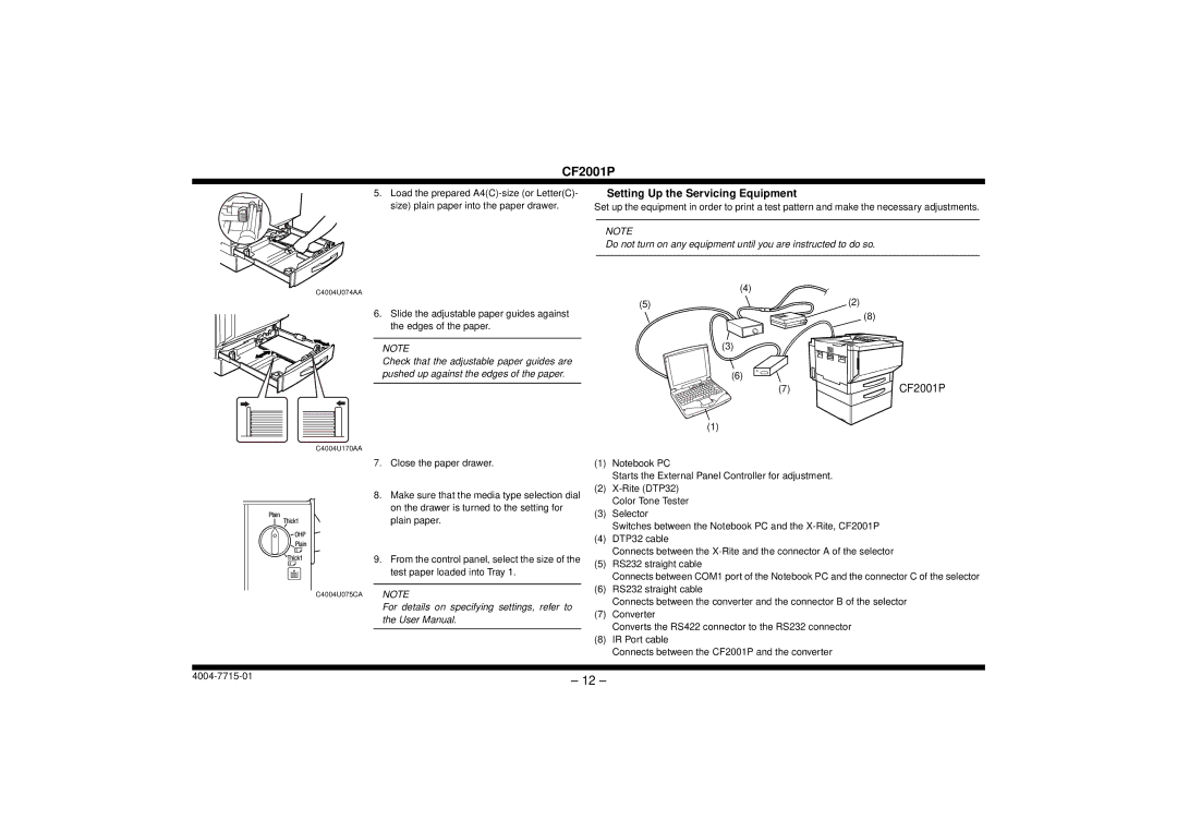 Cisco Systems CF2001P user manual Setting Up the Servicing Equipment 