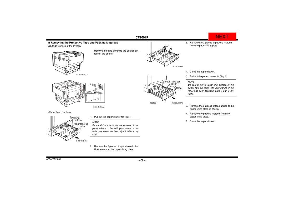 Cisco Systems CF2001P user manual Removing the Protective Tape and Packing Materials 