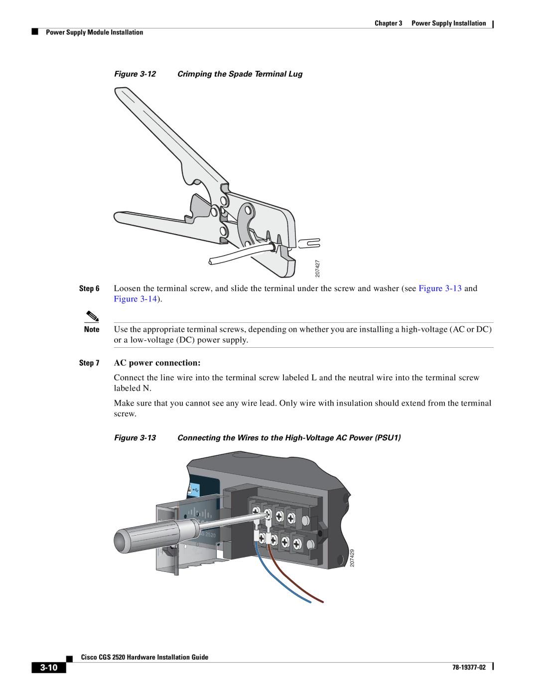 Cisco Systems CGS252016S8PC manual AC power connection 