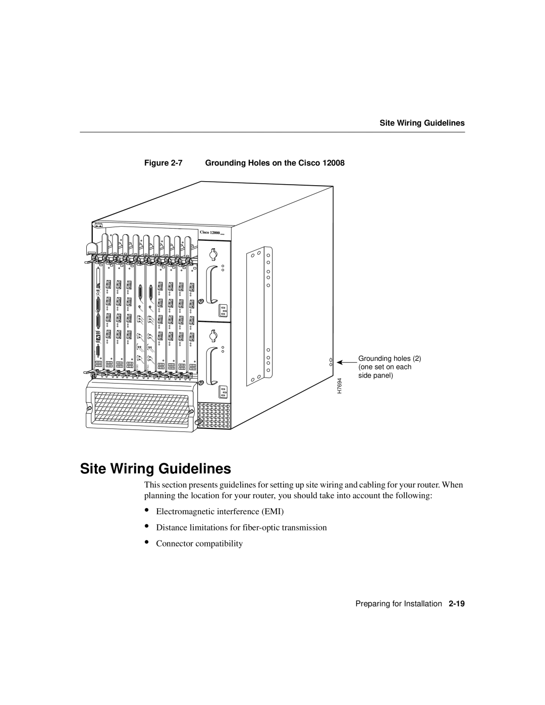 Cisco Systems Cisco 12008 manual Site Wiring Guidelines 